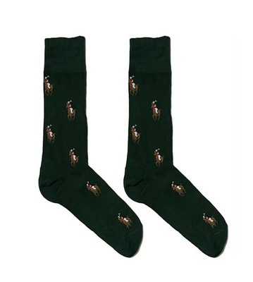 Polo Ralph Lauren Polo Player Horse 1 Pair Slack Socks Men's Sz 10-13 Green/Mult