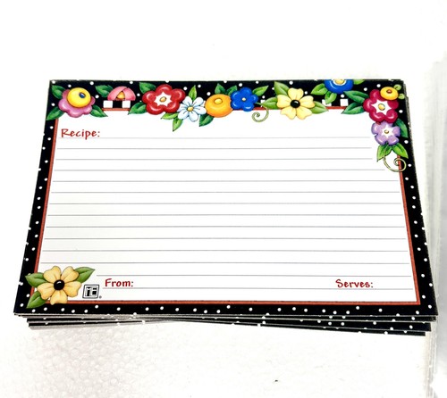 Mary engelbreit Recipe Cards 46 W/ Plastic Sleeve Covers - Picture 1 of 2