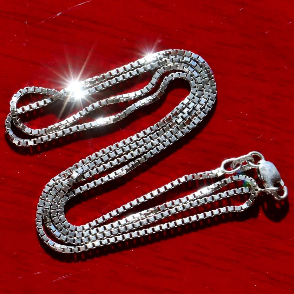 Collar Oro Blanco 14k 585 Italiano 20.25" Caja Eslabón Cadena 4.60gr Aurafin1 N3528 Foto 3 de 4