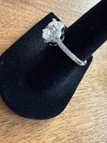 Neu Moisannit 3 Karat Damen Sterlingsilber Solitär Heiligenschein Ring 7 - Bild 4 von 6