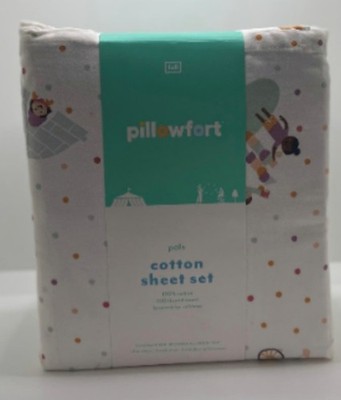 Pillowfort Pals Twin Cotton Sheet Set  3 Pieces New