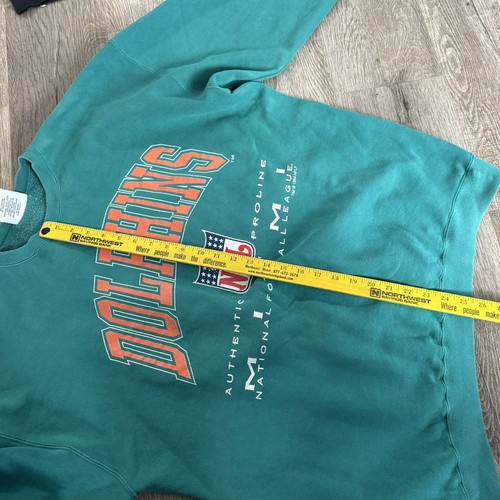 Sudadera Pullover Vintage 93/94 Miami Dolphins Para Hombre NFL Cuello Redondo Talla L/XL - Imagen 10 de 12