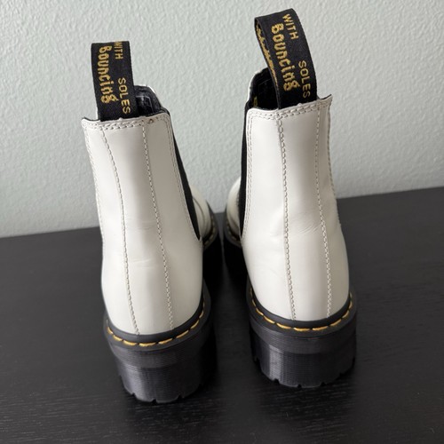 Dr. Martens Quad 2976 White Smooth Leather Platform Chelsea Boot Size 10 - Picture 6 of 14
