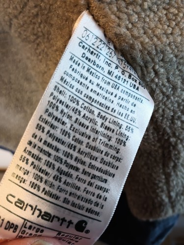 Vintage Carhartt C61 DPB RARE Blue Chore Work Jacket Ridge Coat Mens L Sherpa Lined - Bild 13 von 17