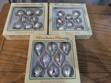 Romanian Vintage Silver/Red Christmas Ornaments