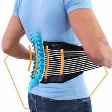 Back Brace for Lower Back Support with 4 Stainless Steel Support Breathable