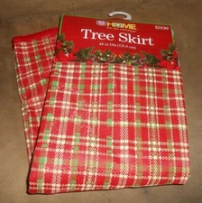 Rite Aid Home For The Holidays 48 Inch Tree Skirt Red Plaid New