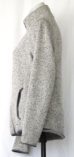 Eddie Bauer Gris Jaspeado Cremallera Frontal Suéter Chaqueta Polar Para Mujer L - Imagen 2 de 3