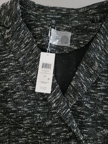 Eileen Fisher Blazer Jacket Classic Collar Tweedy Organic Cotton Knit  L $398 - Picture 7 of 14