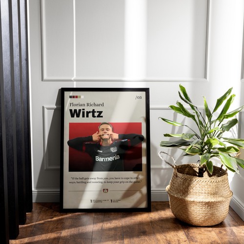 Florian Wirtz Poster, Bayer Leverkusen Fangeschenk, Fußballdruck, Wirtz Druck - Bild 4 von 10