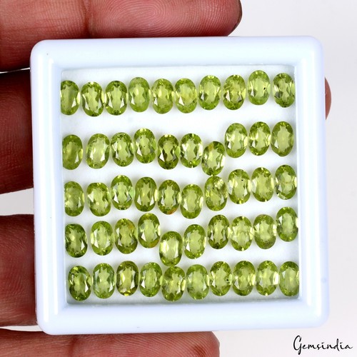 Lote de piedras preciosas ovaladas naturales sin calefacción superior verde rico 50 piezas 24 quilates 6 mm x 4 mm - Imagen 3 de 4