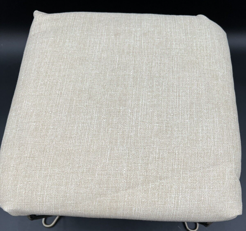 Vintage Furniture Ottoman Wrought Iron Upholstered 12" W 10” T Canvas Topping - Picture 8 of 10