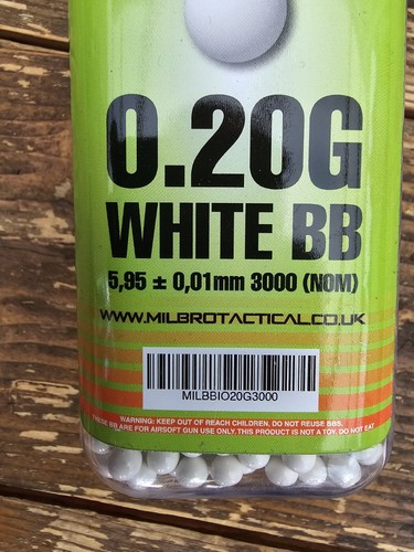 Milbro Tactical 0.2 Biodegradable / Eco BB'S BOTTLE OF 3,000 - AIRSOFT 6mm 0.20 - Bild 2 von 5