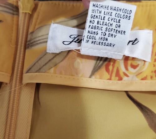 Judith Hart Collection Yellow Floral Hawiian Long Straight Skirt Size 10 - Picture 11 of 12