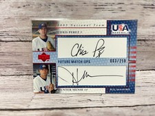 2005 USA National Team Dual Autograph Chris Perez + Hunter Mense
