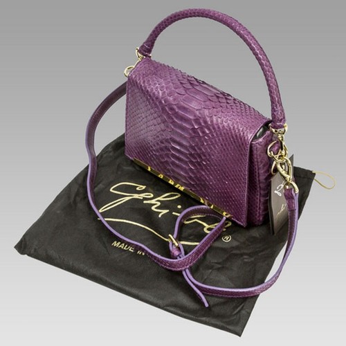 Ghibli Gilded Pink Python Leather Messenger Bag - Picture 1 of 8