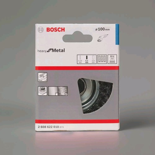 Bosch Professional 1x Topfbürste Gezopfter Stahldraht  Ø 100 mm, 0.5 mm, M14 - Bild 2 von 2