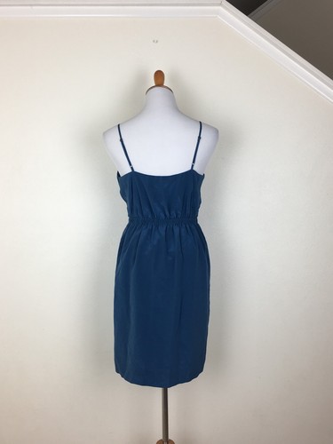 Madewell F2136 $145 Mini Abito In Pura Seta Con Cinturino Regolabile Spacco Anteriore 8 - Foto 7 di 8