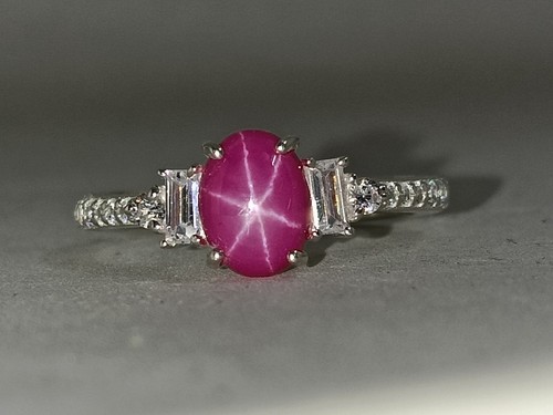 Vintage Rosa Stern Saphir Rosa Lindy Stern Ring Silber Rosa Edelstein Ring Damen - Bild 1 von 9