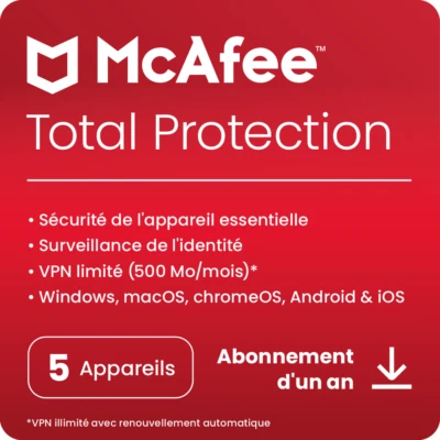 McAfee Total Protection 2026 | Directement de McAfee | Livraison le jour même