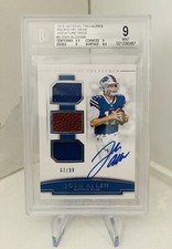 2018 Panini National Treasures Rookie NFL Gear Signature Trios RST-JA Josh Allen