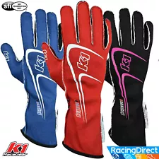 K1 Track 1 SFI-5 Racing Gloves - SFI Rated - Nomex 2-Layer Auto Kart Dirt Gloves