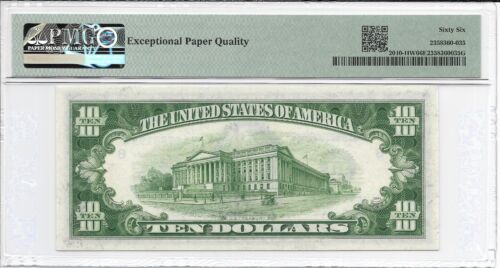1950 $10 ST LOUIS FRN. PMG GEM Uncirculated 66 EPQ Banknote. WIDE - Picture 2 of 2