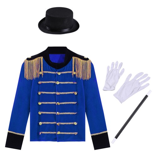 Circus Ringmaster Stand Collar Kids Boys Tassel Uniform Long Sleeve Costume Set - Imagen 18 de 30