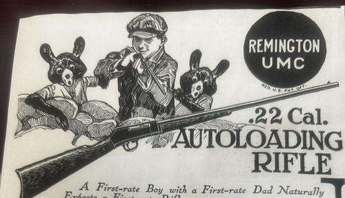RARE 1916 MAGAZINE PRINT AD, REMINGTON UMC .22 AUTOLOADING RIFLE Approx. 5”x7.5” - Picture 2 of 4