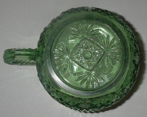 EAPG McKee & Brothers Glas LONE STAR grün/gold Punschbecher AKA Squat Pineapple - Bild 6 von 6