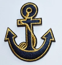 10x NAVY Blue ANCHOR iron on PATCH Embroidered Nautical Life Guard ≈2.1*2.5"