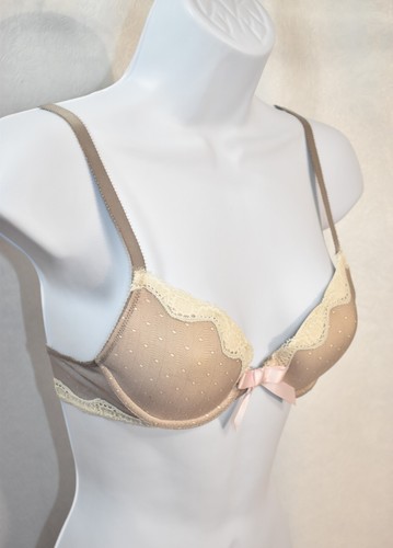 Sujetador Gap Body Talla 32A Beige Encaje Plunge Demi - Imagen 2 de 5