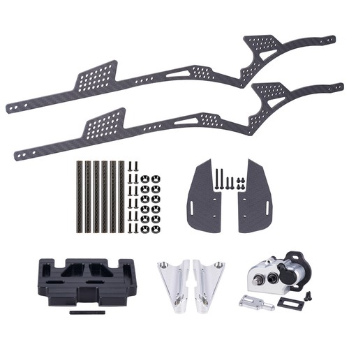 1/10 LCG Chassis Kit Frame Carbon Fiber Rail Gearbox for 1/10 RC Crawler Upgrade - 第 29/29 張圖片