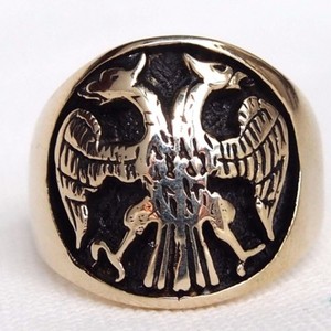 Imperial-Russian-Twin-Head-Eagle-Medieval-Coat-of-Arms-CZAR-IVAN-3rd-Men-039-s-Ring