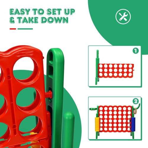 Giant 4 in a Row Game Jumbo Connect 4 Garden Games Green - Picture 9 of 9