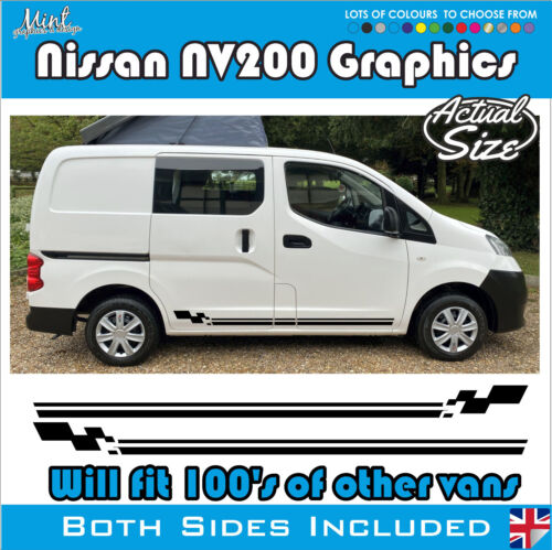 Nissan NV200 E Elektro Camper Seitenstreifen Aufkleber Sticker Van Grafik 014 - Bild 1 von 5