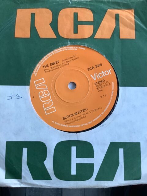 THE SWEET. BLOCKBUSTER. 7” VINYL. RCA 1973 BQ6119 THE SWEET. BLOCKBUSTER. 7” VINYL. RCA 1973 BQ6119