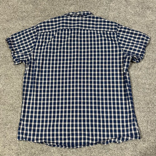 J. Ferrar Blue White Modern Fit Plaid Short Sleeve Button Up Shirt Size XXL - Picture 6 of 6
