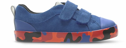 Clarks City Vine Lo Blue Camouflage Boys Shoes UK Size 5 - 6 1/2 F, G - Picture 2 of 5