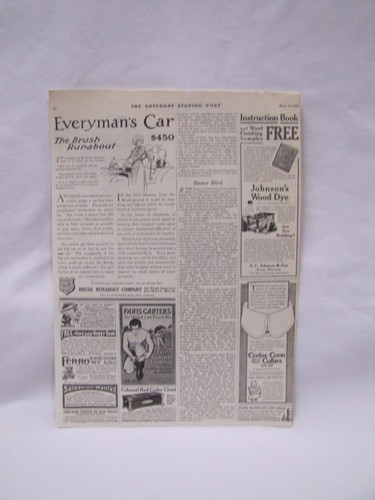 Saturday Evening Post Page May 13 1911 Brush Runabout/Waltham Ads Antique - Picture 2 of 12