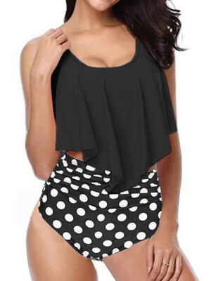 Z-30794-B21-SW/1397) OCTOPUS DAMEN BIKINI SET HIGH WAIST SLIP GEPUNKTET GR. 38