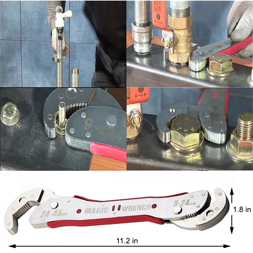 Self Adjustable Spanner Wrench Auto Ratcheting Reversible for Pipe