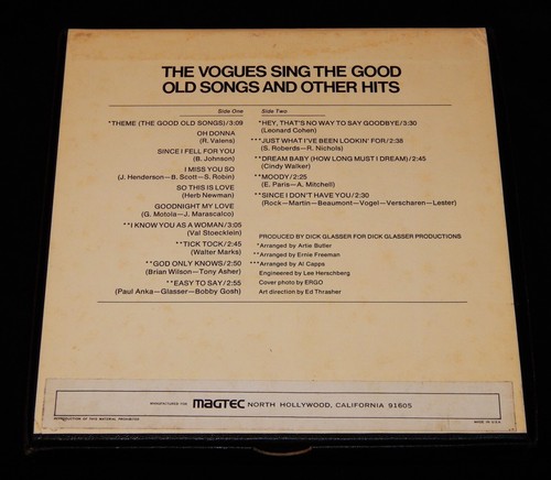 Vintage Reel To Reel Tape, THE VOGUES: SING THE GOOD OLD SONGS, 1970, Pop Vocal - Picture 2 of 7