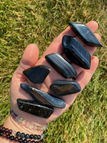 Blaues Tigerauge Trommelstein - polierter blauer Tigerauge Kristall - Bild 7 von 10