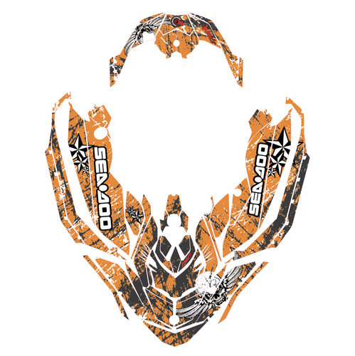 SEADOO SPARK trixx GRAPHIC KIT 2up + 3up Jet Ski SEA DOO Decal Vinyl DARK WATER - Picture 2 of 2
