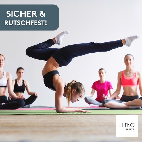 LILENO SPORTS Yoga Opaco (180x60cm) Incl. Cinghia Imbracatura - Ginnastica E - Bild 46 von 88