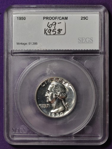 1950 Washington Quarter. Proof/Cam. K958