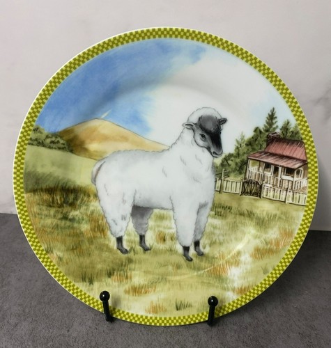 4 American Atelier Ol' McDonald 8" Dessert Salatteller Porzellan Bauernhoftiere - Bild 4 von 8