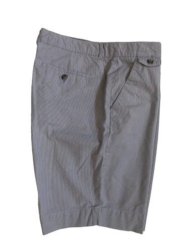 Dockers Shorts Size 12 Blue/White Striped Stretch Bermuda Flat Front Women's