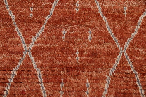 Orange Geometric Modern Moroccan Oriental Area Rug Handmade Wool Carpet 7'x10' - Picture 8 of 12